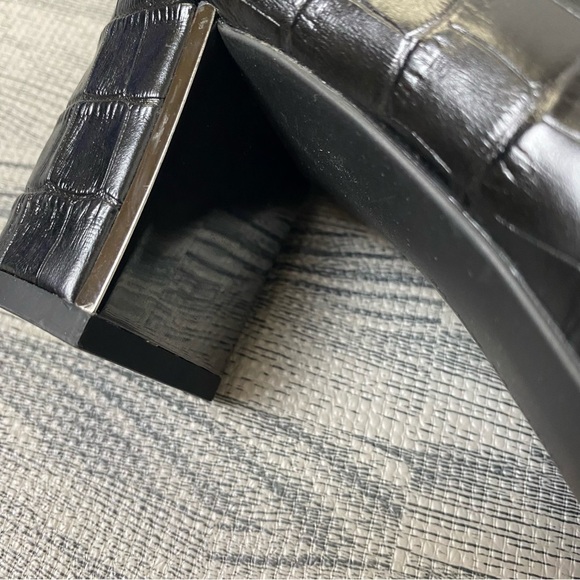 Alex Marie Croc Leather Buckle Loafer Style Heels - Picture 12 of 16